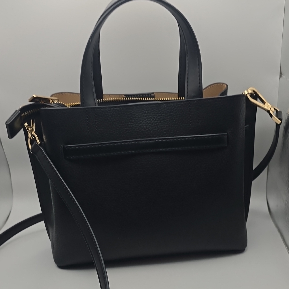 Michael Kors EMILIA Black Satchel with Gold Accents - Picture 4 of 13
